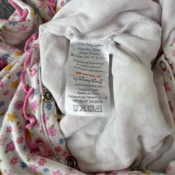 Kissy Kissy Floral Ruffle Footie One-Piece - 3-6M - Picture 6 of 6